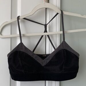 ALO Charcoal and Black Mesh Sports Bra